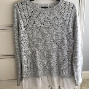 Grey Sweater with Ruffle